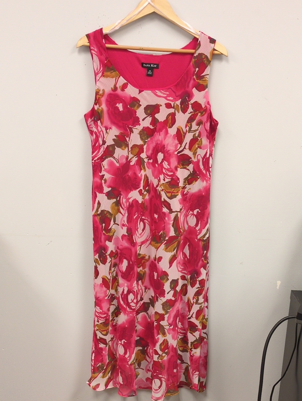 Dana Kay Fuchsia Floral Sleeveless Maxi Dress